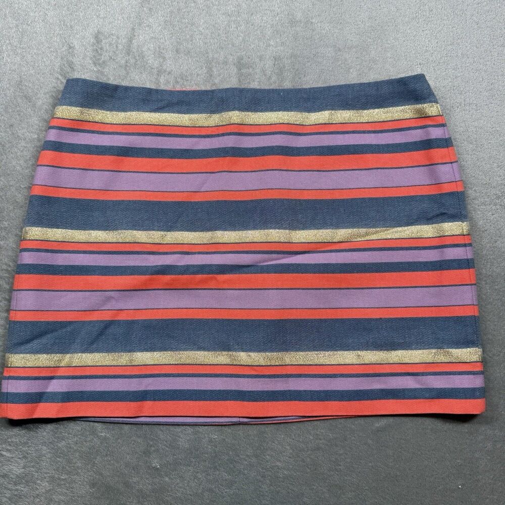 J. Crew Mini Skirt Women’s 14 Multicolor Striped Modern Preppy Retro - Picture 3 of 6